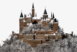 雪山上的城堡素材