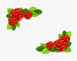 红色玫瑰花边框素材