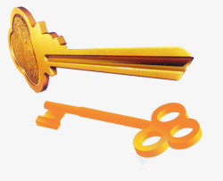 铜钥匙两把金属钥匙高清图片