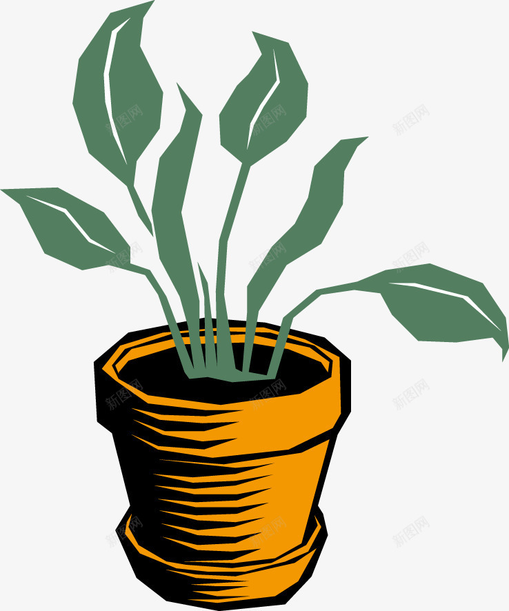 花盆插画矢量图ai免抠素材_88icon https://88icon.com 手绘 插画 花盆 矢量图