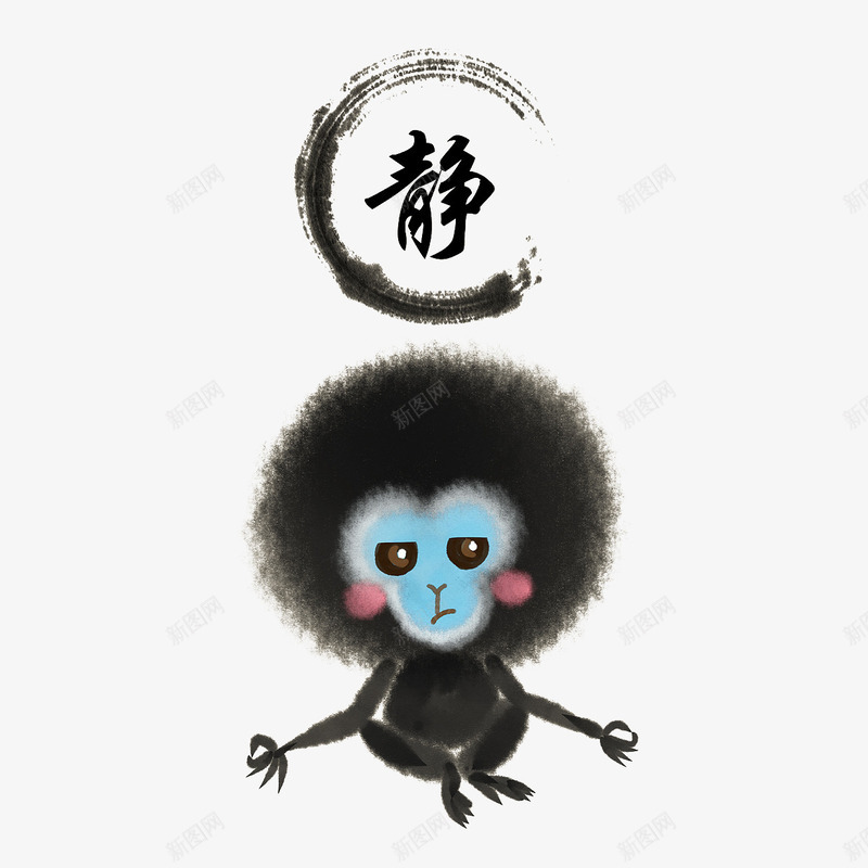 黑色中国风禅意水墨猴子插画png免抠素材_88icon https://88icon.com 中国风 传统文化 佛 插画 水墨 水墨猴子 水墨画 猴子 禅意 禅语