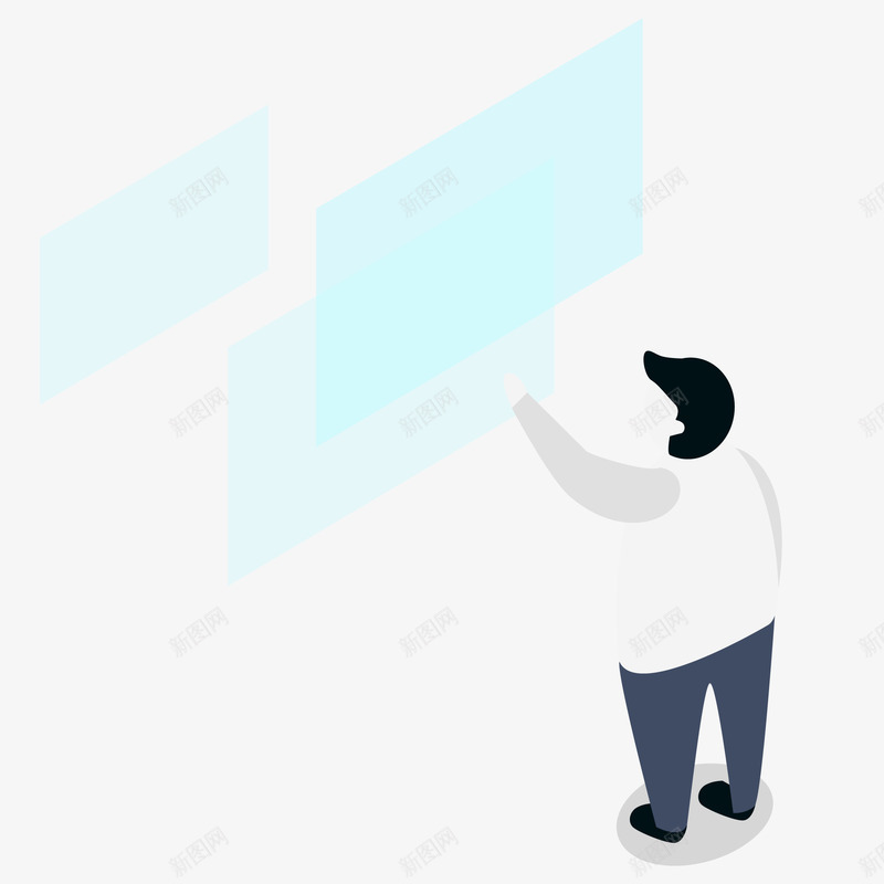 男人和高科技插画矢量图ai免抠素材_88icon https://88icon.com 互联网 免抠PNG 智能 男人和高科技插画 触屏 高科技 矢量图