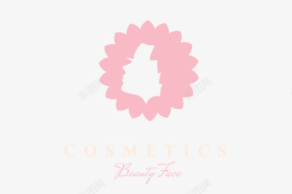 素雅淡粉色化妆品品牌标识图标图标
