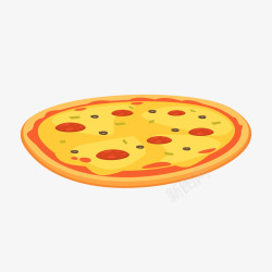 卡通出锅的披萨饼矢量图素材