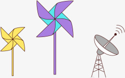 雷达和风车素材