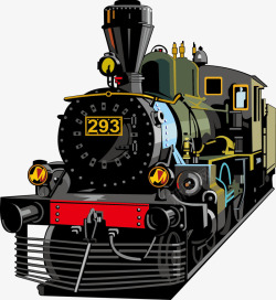 蒸汽式火车图标手绘复古蒸汽式火车车头高清图片