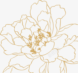 手绘描边花朵效果素材