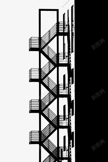 建筑物旁的扶梯直视png免抠素材_88icon https://88icon.com 建筑 手扶梯 扶梯 极简 黑白