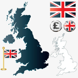英国国旗地图素材
