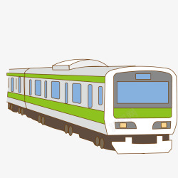 绿色线条手绘的火车素材