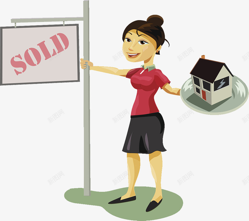 房屋销售成功png免抠素材_88icon https://88icon.com sold 女孩 已售出 房屋买卖 房屋卖出 销售人员 销售房屋