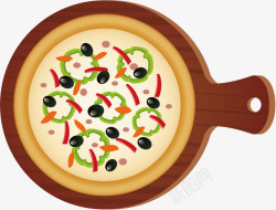 意式风情盘子意式美食披萨矢量图高清图片