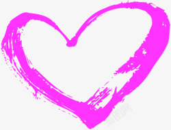 紫色手绘线条爱心母亲节素材