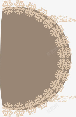 棕色花纹半圆矢量图素材