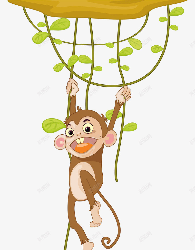 拉着树条荡秋千png免抠素材_88icon https://88icon.com 动物 哺乳动物 树条 猴子 猴子尾巴