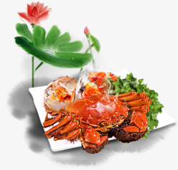 螃蟹美味食物海报素材