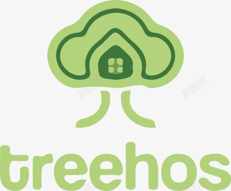 创意房子treehos标志矢量图图标图标