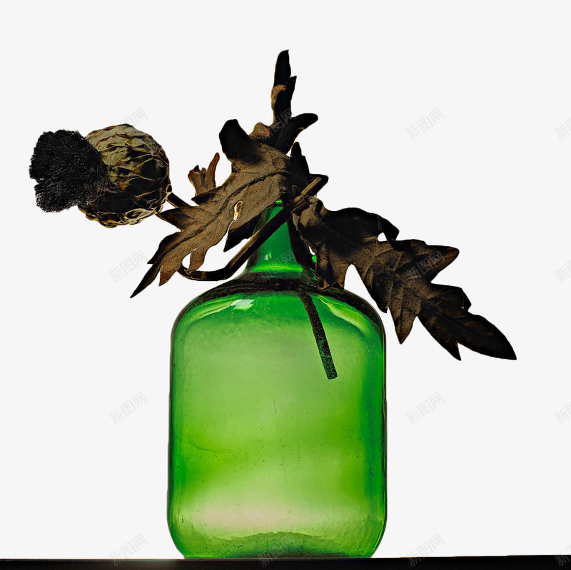 干花花卉摆件png免抠素材_88icon https://88icon.com 台花 干花 摆件 玻璃瓶 绿色 花卉 花瓶 装饰
