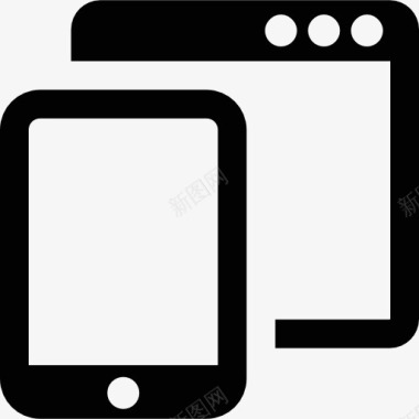 平面设计样机平板电脑和浏览器图标图标
