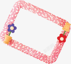 粉色立体语音框粉色可爱创意立体花盆边框装饰框高清图片