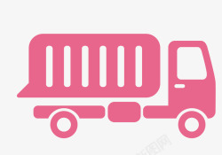 一辆粉色手绘的小汽车素材