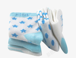 蓝色星星图案童袜素材