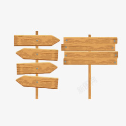 木质路牌木吊牌装饰元素素材
