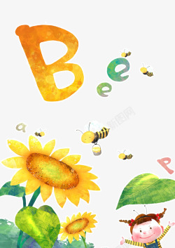 花从中的蜜蜂素材