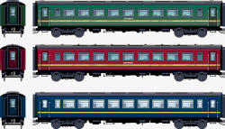 三节火车头和车厢素材