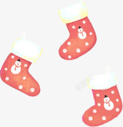 h5水彩圣诞袜子素材