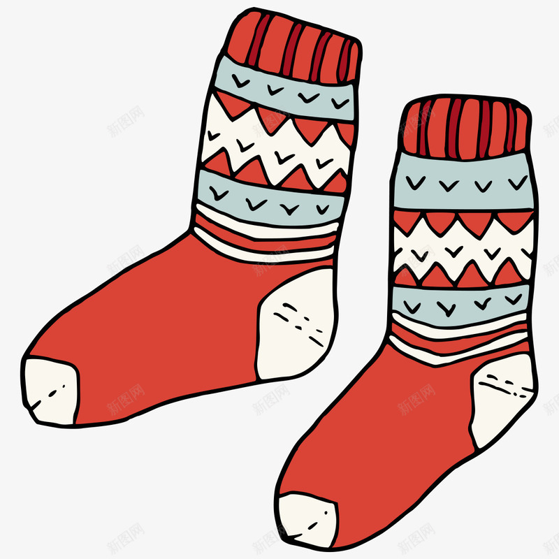 手绘卡通红色袜子png免抠素材_88icon https://88icon.com 动漫 动画 圣诞袜子 手绘卡通 红色袜子 装饰袜子
