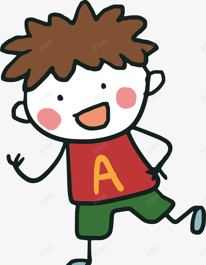 黑色描边动漫简笔画男孩png免抠素材_88icon https://88icon.com 卡通男孩 可爱 简笔画 黑色描边