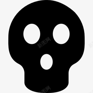黑五素材万圣节骷髅头的黑图标图标