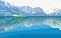 冰山湖水矢量图素材