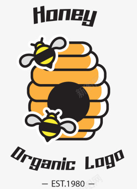 扁平蜜蜂蜂巢扁平化精美图标图标
