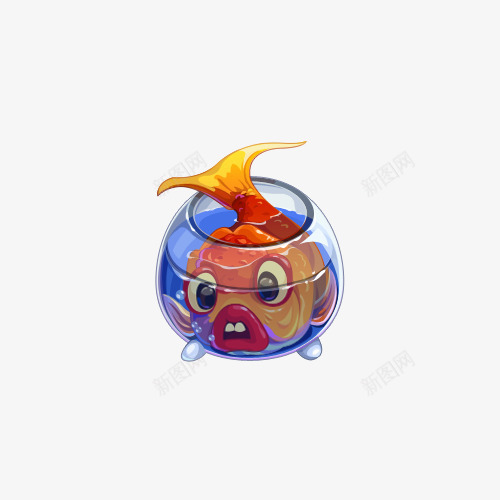 鱼缸里的鱼png免抠素材_88icon https://88icon.com 一条 尾巴 玻璃 金鱼 金黄色的