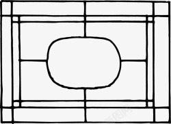 简单古典窗棂框纹样素材