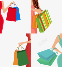 女性商场购物袋素材