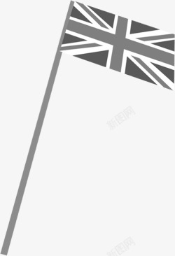 黑色手绘英国国旗素材