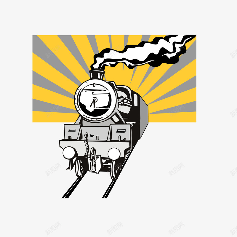 装饰插图行驶中的老式火车png免抠素材_88icon https://88icon.com 交通工具 手绘 老式火车 蒸汽火车 行驶中 装饰插图 装饰画