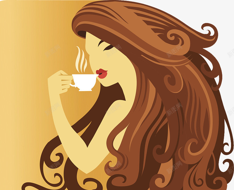 优雅女士喝咖啡装饰图png免抠素材_88icon https://88icon.com 优雅女士 喝咖啡人物 喝咖啡的人 喝咖啡的女士 热咖啡 美女 装饰插图