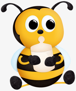 喝奶的小蜜蜂素材