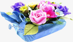彩色花朵花束母亲节鲜花素材