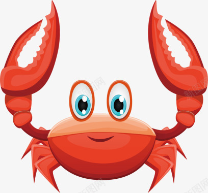 可爱螃蟹装饰图标图标