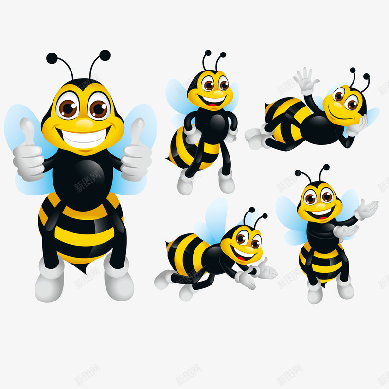 一群卡通人物小蜜蜂png免抠素材_88icon https://88icon.com 卡通人物 卡通蜜蜂 蜜蜂 黄色
