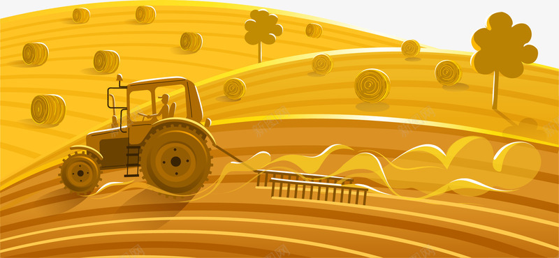 手绘播种png免抠素材_88icon https://88icon.com 手绘 播种 金黄