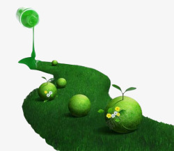 绿色生态教育行业装饰图案素材