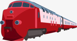 春运行驶的红色火车素材