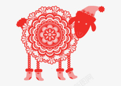 新年羊新年羊穿着袜子戴着帽子高清图片