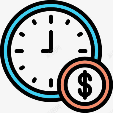 金钱买时间时钟图标图标